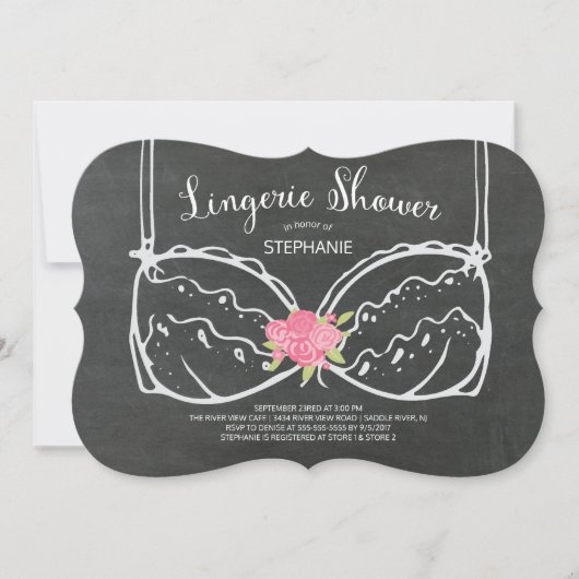 Unieke Chalkboard Lingerie Shower Kaart (Voorkant)