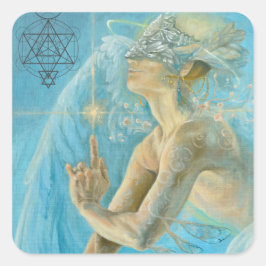 Unieke Chamuel-archangel-liefdeskunst Vierkante Sticker