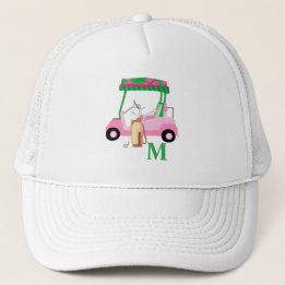 Unieke Charge Roze Golf Cart Clubs Monogram Trucker Pet