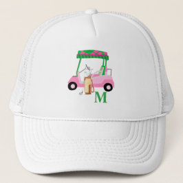 Unieke Charge Roze Golf Cart Clubs Monogram Trucker Pet