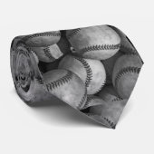 Unieke charmante zwart & wit honkbal Stropdas (Opgerold)