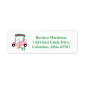 Unieke Charming Golf Cart met Clubs Monogram Etiket (Voorkant)