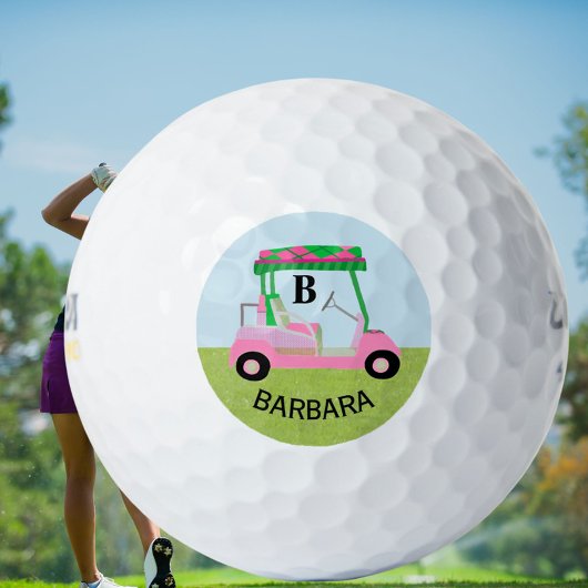 Unieke Charming Golf Cart met Clubs Monogram Golfballen