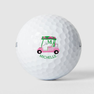 Unieke Charming Golf Cart met Clubs Monogram Golfballen