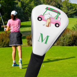 Unieke Charming Golf Cart met Clubs Monogram Golfheadcover