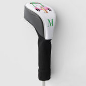 Unieke Charming Golf Cart met Clubs Monogram Golfheadcover (Schuin)