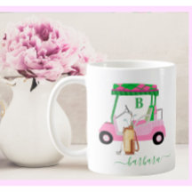 Unieke Charming Golf Cart met Clubs Monogram