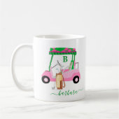 Unieke Charming Golf Cart met Clubs Monogram Koffiemok (Links)