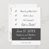 Unieke checklist sla de datum op aankondigingskaart (Voorkant / Achterkant)