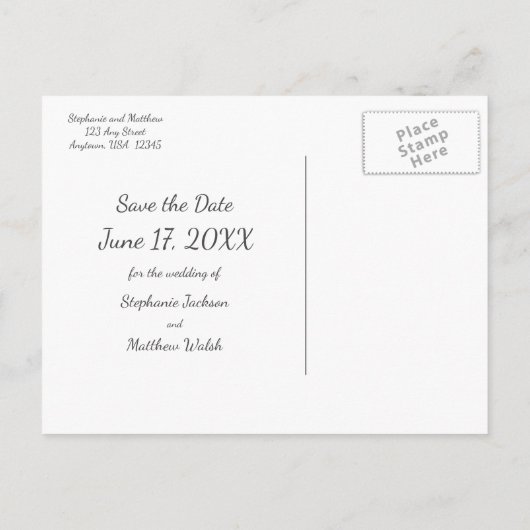 Unieke checklist sla de datum op aankondigingskaart (Achterkant)