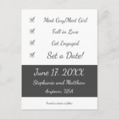 Unieke checklist sla de datum op aankondigingskaart (Voorkant)