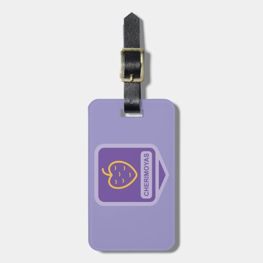 Unieke Cherimoya Fruit Graphic Aanpasbaar Bagagelabel (Voorkant verticaal)