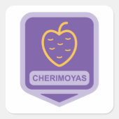 Unieke Cherimoya Fruit Graphic Aanpasbaar Vierkante Sticker (Voorkant)