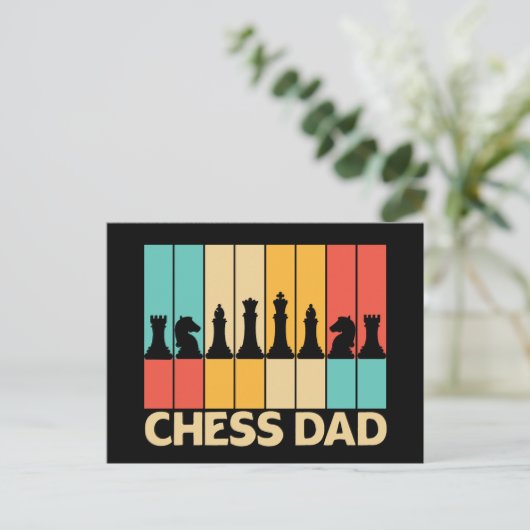 Unieke Chess Dad Funny Sunset Briefkaart (Staand voorkant)