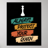 Unieke Chess Queen Sunset Poster (Voorkant)