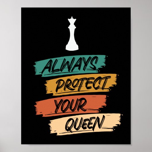 Unieke  Chess Queen Sunset Poster (Voorkant)