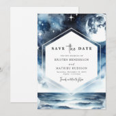Unieke Chic Maanverlichte bruiloft Save The Date (Voorkant / Achterkant)