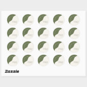 Unieke Chic Wavy Olive Green Curve Wedding Ronde Sticker (Vel)