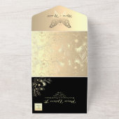 Unieke Chic zwart-wit bruiloft All In One Uitnodiging (Buitenkant)