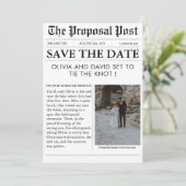 Unieke chique krant foto bruiloft opslaan van de d kaart (Staand voorkant)