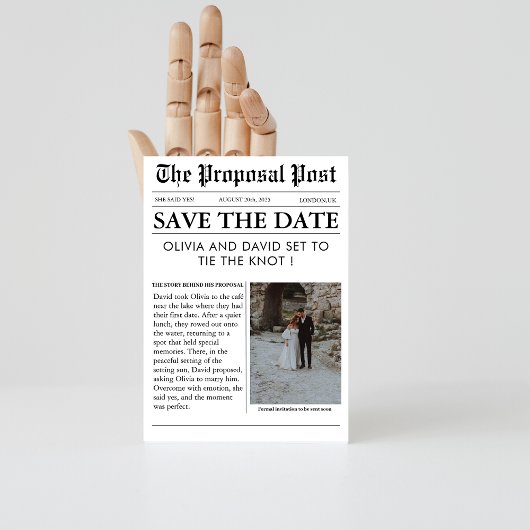 Unieke chique krant foto bruiloft opslaan van de d kaart