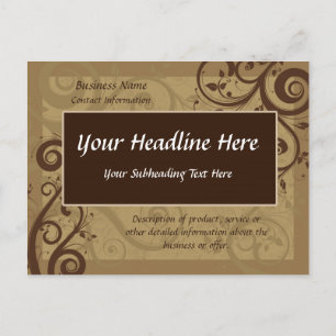 Unieke Chocolade Swirl Business Postcard Sjabloon Briefkaart