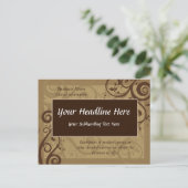 Unieke Chocolate Swirl Zakelijke Ansichtkaart Sjab Briefkaart (Staand voorkant)