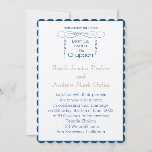 Unieke Chuppah-uitnodiging Kaart (Voorkant)