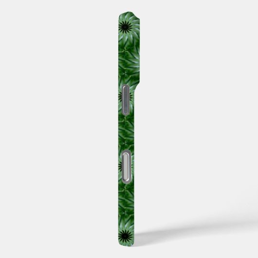 Unieke Circulaire Groene Bloem Patroon iPhone Case (Achterkant / Rechts)