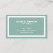 Unieke Clean Light Groen & Wit Casual Visitekaartje (Achterkant)