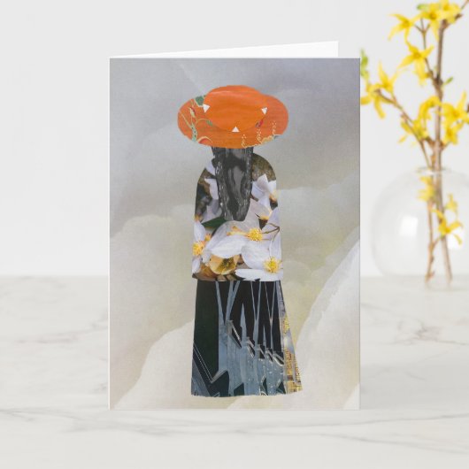 Unieke Collage Aarde Mama Amelia Blank Kaart (Gele Bloem)