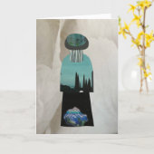 Unieke Collage Earth Mama Jenna Blanco Kaart (Gele Bloem)