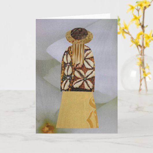 Unieke Collage Earth Mama Michelle Blank Kaart (Gele Bloem)