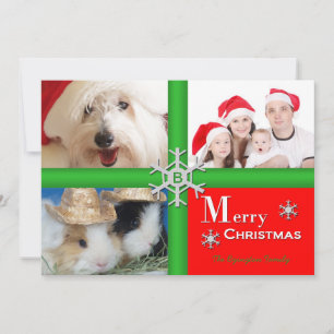 Unieke Collage Familie Foto Kerstmis Flat Kaart