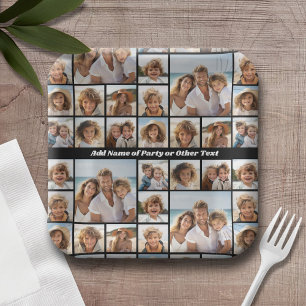 Unieke collage met 9 foto's en optionele achtergro papieren bordje