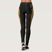 Unieke, complexe Spirituele geel- en zwarte dames Leggings (Achterkant)