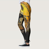 Unieke, complexe Spirituele geel- en zwarte dames Leggings (Links)