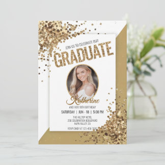 Unieke Confetti Sparkling Verjaardag Afstuderen Fo Kaart