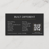 Unieke constructie Moderne Zwart Goud QR Code Visitekaartje (Achterkant)