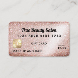 Unieke Copper Glitter Credit Kaart Cadeaubon Visitekaartje