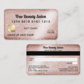 Unieke Copper Glitter Credit Kaart Cadeaubon Visitekaartje (Voorkant / Achterkant)