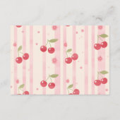 Unieke Coquette Cherry op Top Baby Diapper Raffle Informatiekaartje (Achterkant)