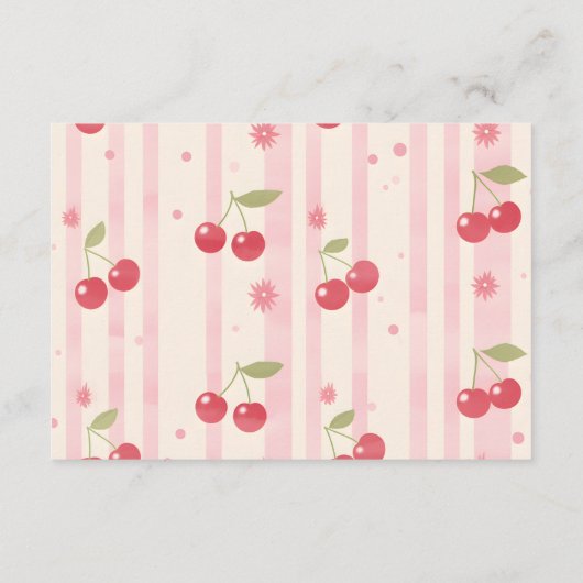 Unieke Coquette Cherry op Top Baby Diapper Raffle Informatiekaartje (Achterkant)