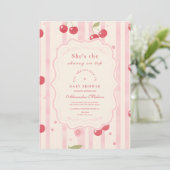 Unieke Coquette Cherry op Top Baby shower Kaart (Staand voorkant)
