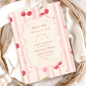 Unieke Coquette Cherry op Top Baby shower Kaart
