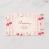 Unieke Coquette Cherry op Top Baby shower Registry Informatiekaartje (Voorkant)