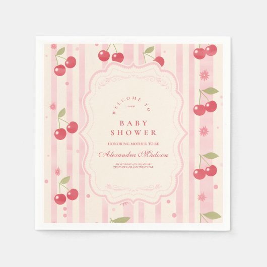 Unieke Coquette Cherry op Top Baby shower Servet (Voorkant)