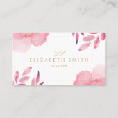 Unieke Coral Peach Waterverf Modern Visitekaartje (Voorkant)