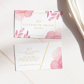 Unieke Coral Peach Waterverf Modern Visitekaartje