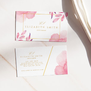 Unieke Coral Peach Waterverf Modern Visitekaartje